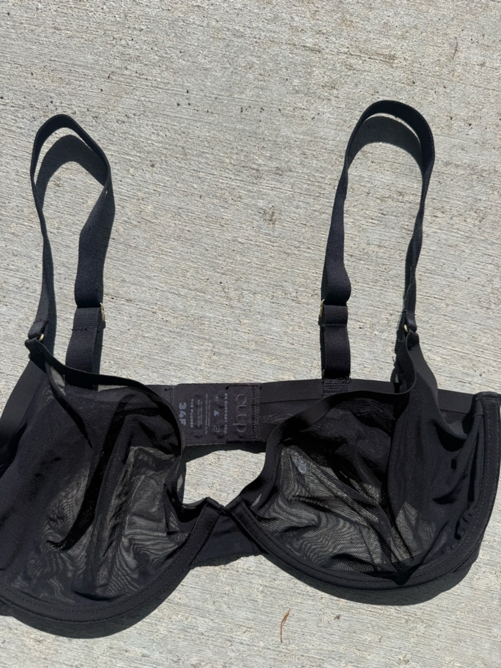 CUUP Black Mesh Underwire Bra